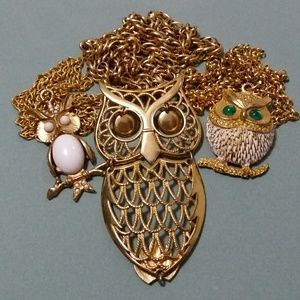 3 Owl Necklaces